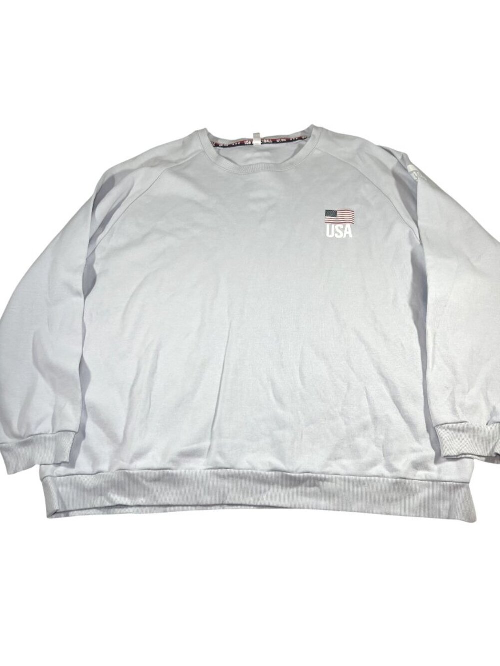 Adidas Mens USA Volleyball Gray Crewneck Pullover Sweatshirt Size 3XL
